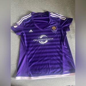 Adidas Striped Purple Soccer Jersey